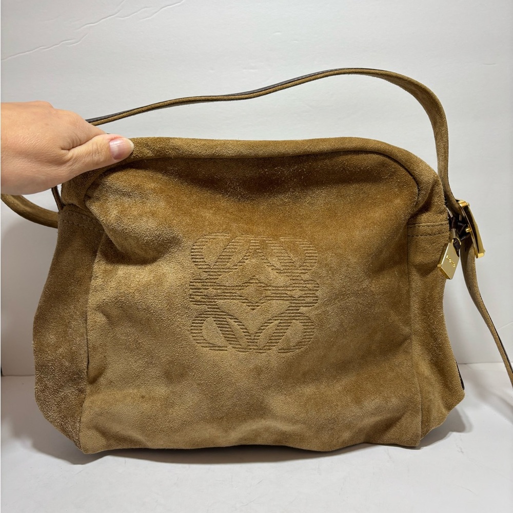 Loewe Brown Suede Shoulder Bag